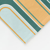 Retro Mid Century Stripes Aqua, Blauwgroen, Sinaas Fleece Deken (Hoek)