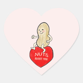 Retro Mid Century Style Noten Over U Valentijn Hart Sticker