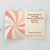 Retro Mid Century Your Family Photo and Message Kaart (Binnen)