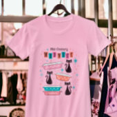 Retro Mid-Century Zwart Katten  Pyrex T-shirt