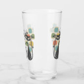 Retro Mid Century Zwarte Atomic Cats Glas (Links)