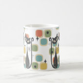 Retro Mid Century Zwarte Atomic Cats Koffiemok (Center)