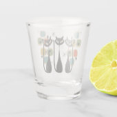 Retro Mid Century Zwarte Atomic Cats Shot Glas (Achterkant)