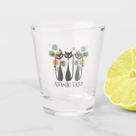 Retro Mid Century Zwarte Atoomkatten MCM Shot Glas