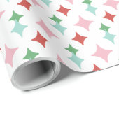 Retro Mid-Centy Diamond | Pastel Kerst Cadeaupapier (Rol Hoek)