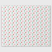 Retro Mid-Centy Diamond | Pastel Kerst Cadeaupapier (Vlak)