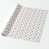Retro Mid-Centy Diamond | Pastel Kerst Cadeaupapier (Uitgerold)