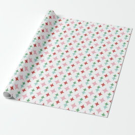 Retro Mid-Centy Diamond | Pastel Kerst Cadeaupapier