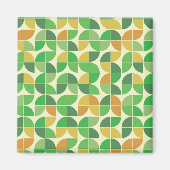 Retro Mid eeuw Geometrische floraalgroen Magneet (Voorkant)