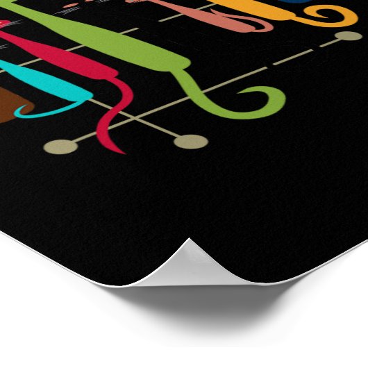 Retro Mid-eeuw Moderne look Katten 50s 60s Stijl Poster (Hoek)