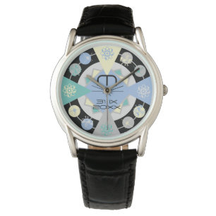 Retro Mid-eeuwse Geometrische Astro Physicist's Horloge