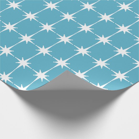 Retro Mid-eeuwse Modern Star Pattern Cadeaupapier (Hoek)