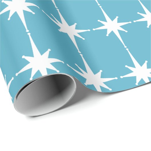 Retro Mid-eeuwse Modern Star Pattern Cadeaupapier (Rol Hoek)