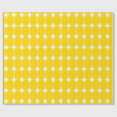 Retro Mid-eeuwse Modern Star Pattern Yellow Cadeaupapier (Vlak)