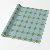 Retro Mid-eeuwse Modern Starburst Pattern Cadeaupapier (Uitgerold)