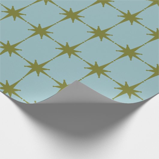 Retro Mid-eeuwse Modern Starburst Pattern Cadeaupapier (Hoek)