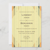 Retro Mid-eeuwse Moderne Geïnspireerde bruiloft Kaart (Voorkant)