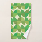 Retro Mid-eeuwse Moderne Groene Geometrische patro Bad Handdoek (Handdoek)