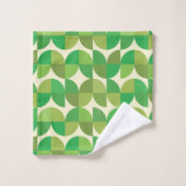 Retro Mid-eeuwse Moderne Groene Geometrische patro Bad Handdoek (Wasdoekje)