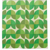 Retro Mid-eeuwse Moderne Groene Geometrische patro Douchegordijn (Voorkant)