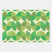 Retro Mid-eeuwse Moderne Groene Geometrische patro Inpakpapier Vel (Voorkant 3)
