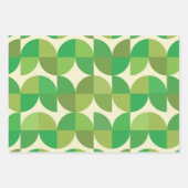 Retro Mid-eeuwse Moderne Groene Geometrische patro Inpakpapier Vel (Voorkant 2)