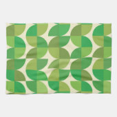 Retro Mid-eeuwse Moderne Groene Geometrische patro Theedoek (Horizontaal)