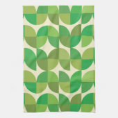 Retro Mid-eeuwse Moderne Groene Geometrische patro Theedoek (Verticaal)