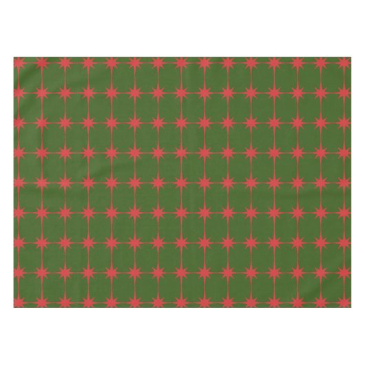Retro Mid-eeuwse moderne kerststaarten patroon Tafelkleed (Voorkant (Horizontaal))