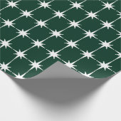 Retro Mid-eeuwse moderne Star Pattern Donkergroen Cadeaupapier (Hoek)