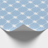 Retro Mid-eeuwse moderne Star Pattern Light Blue Cadeaupapier (Hoek)