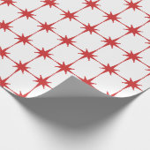 Retro Mid-eeuwse moderne Star Pattern Red & White Cadeaupapier (Hoek)
