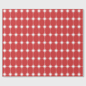 Retro Mid-eeuwse moderne Star Pattern Red & White Cadeaupapier (Vlak)