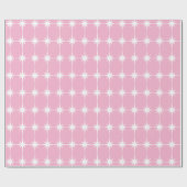 Retro Mid-eeuwse moderne Star Pattern Sweet Pink Cadeaupapier (Vlak)