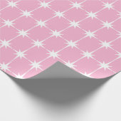 Retro Mid-eeuwse moderne Star Pattern Sweet Pink Cadeaupapier (Hoek)