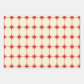 Retro Mid-eeuwse Moderne Starbursts Red Cream Inpakpapier Vel (Voorkant 2)