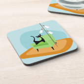 Retro Mid-eeuwse moderne stijlkat Bier Onderzetter (Linkerzijde)