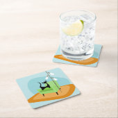 Retro Mid-eeuwse moderne stijlkat Kartonnen Onderzetters (Insitu)