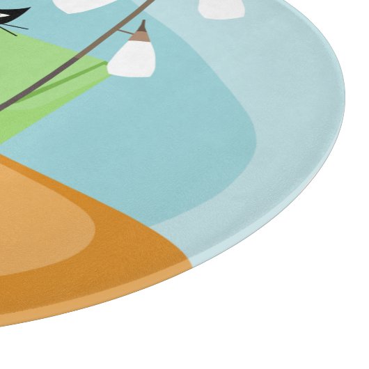 Retro Mid-eeuwse moderne stijlkat Snijplank (Hoek)