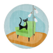 Retro Mid-eeuwse moderne stijlkat Snijplank (Voorkant)