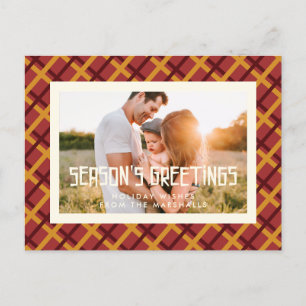 Retro mid-eeuwse patroon Foto van Seizoensgroeten Briefkaart