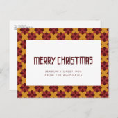 Retro mid-eeuwse patroon Merry kerst Briefkaart (Voorkant / Achterkant)