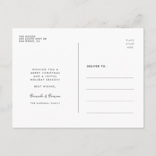 Retro mid-eeuwse patroon Merry kerst Briefkaart (Achterkant)