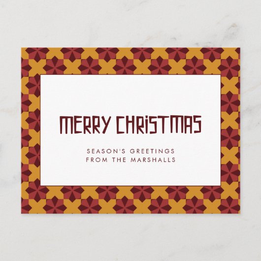 Retro mid-eeuwse patroon Merry kerst Briefkaart (Voorkant)