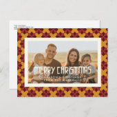 Retro mid-eeuwse patroon Merry-kerstfoto Briefkaart (Voorkant / Achterkant)