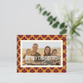 Retro mid-eeuwse patroon Merry-kerstfoto Briefkaart (Staand voorkant)