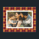 Retro mid-eeuwse patroon Prettige feestdagen foto Briefkaart<br><div class="desc">Een modern model uit de midden eeuw en een  beeld uit de 50e eeuw voor dit collectie met een vakantiekaart. U kunt de kleur van de doopvont in uw het houden ook gemakkelijk veranderen.</div>