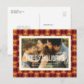 Retro mid-eeuwse patroon Prettige feestdagen foto Briefkaart (Voorkant / Achterkant)