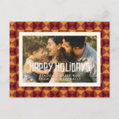 Retro mid-eeuwse patroon Prettige feestdagen foto Briefkaart (Voorkant)
