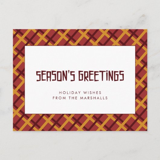 Retro mid-eeuwse patroon Seizoensgroeten Briefkaart (Voorkant)